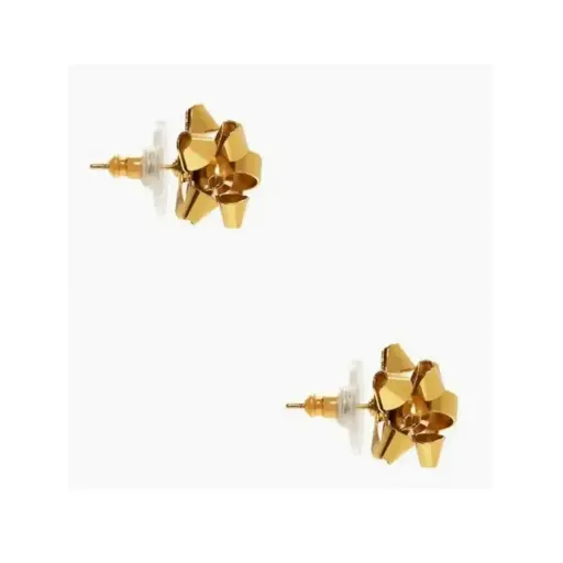 布爾喬亞風格金色蝴蝶結耳釘